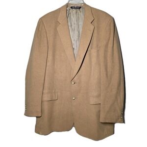 AUSTIN REED Mens 2 Button Blazer Jacket Size 46 Brown Camel Hair See Measurement